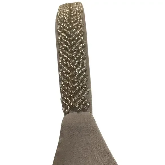 MANER PALE GRAY PLEATED FRONT BEADED STRAP ELEGANT TANK TOP 3X NWT - Picture 2 of 10